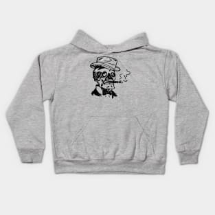 Skeleton Skull Top Hat Smoking Cigar Kids Hoodie